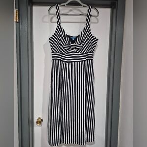 Draper James Black and White Striped Dress
